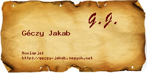 Géczy Jakab névjegykártya